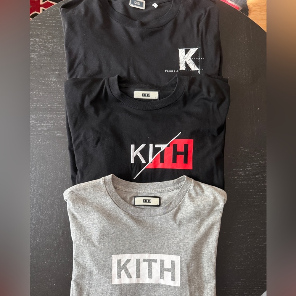 Kith Black and Gray Logo Tees